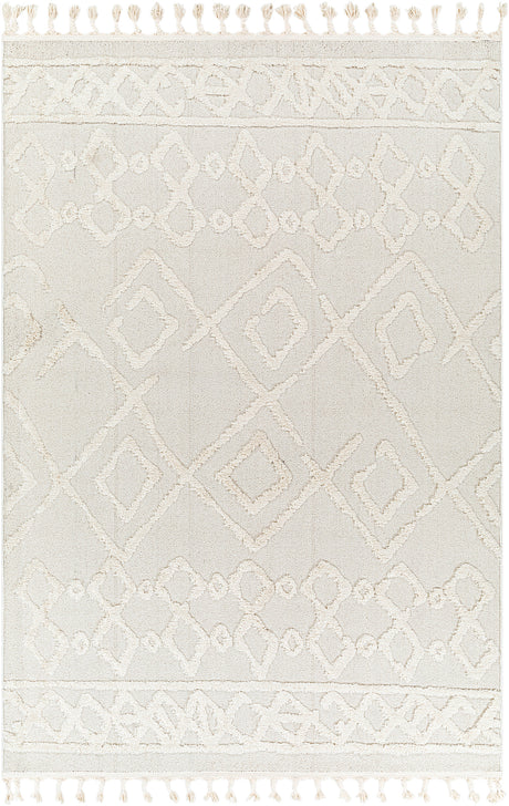 Elaine Berber Geometric High Pile Cream Rug - Image 1