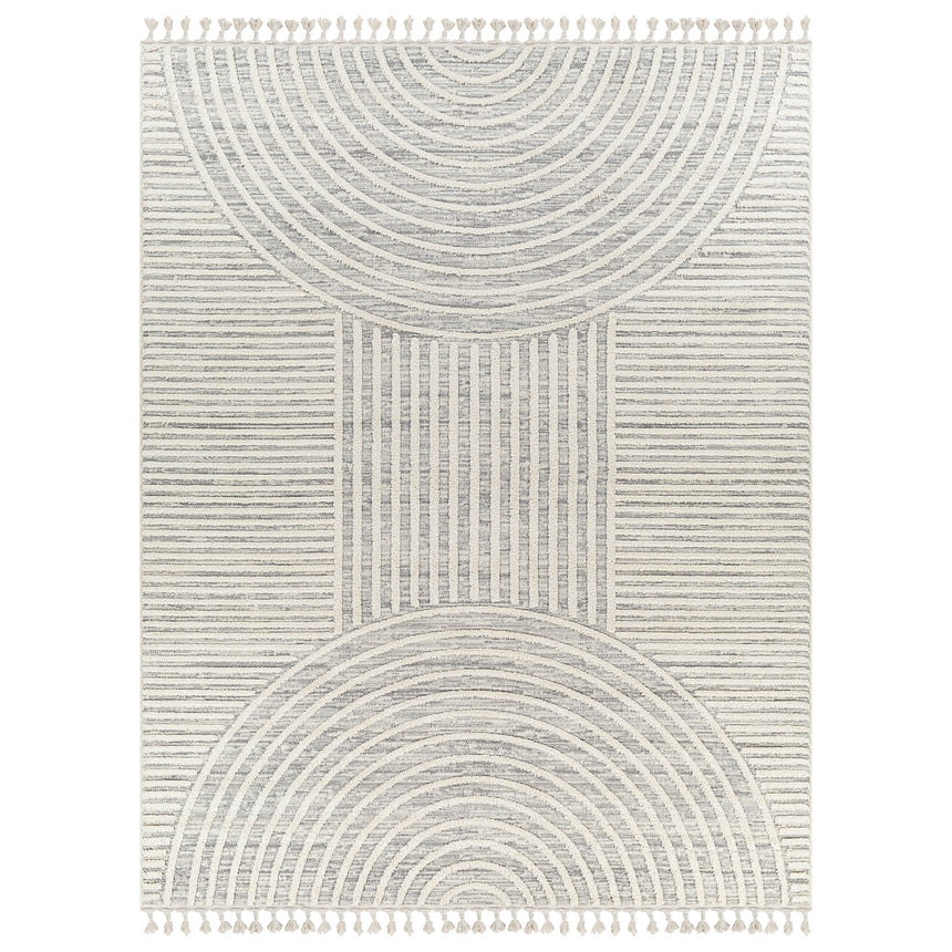 Matilda Scandi Modern High Pile Ivory/Grey Rug
