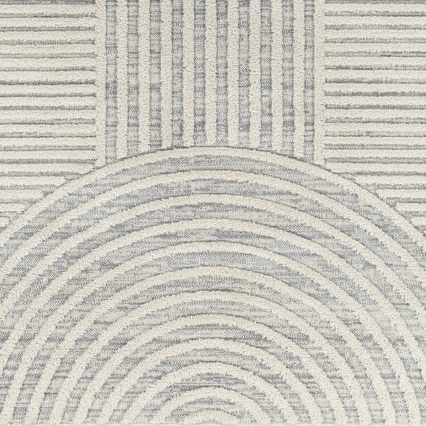 Matilda Scandi Modern High Pile Ivory/Grey Rug