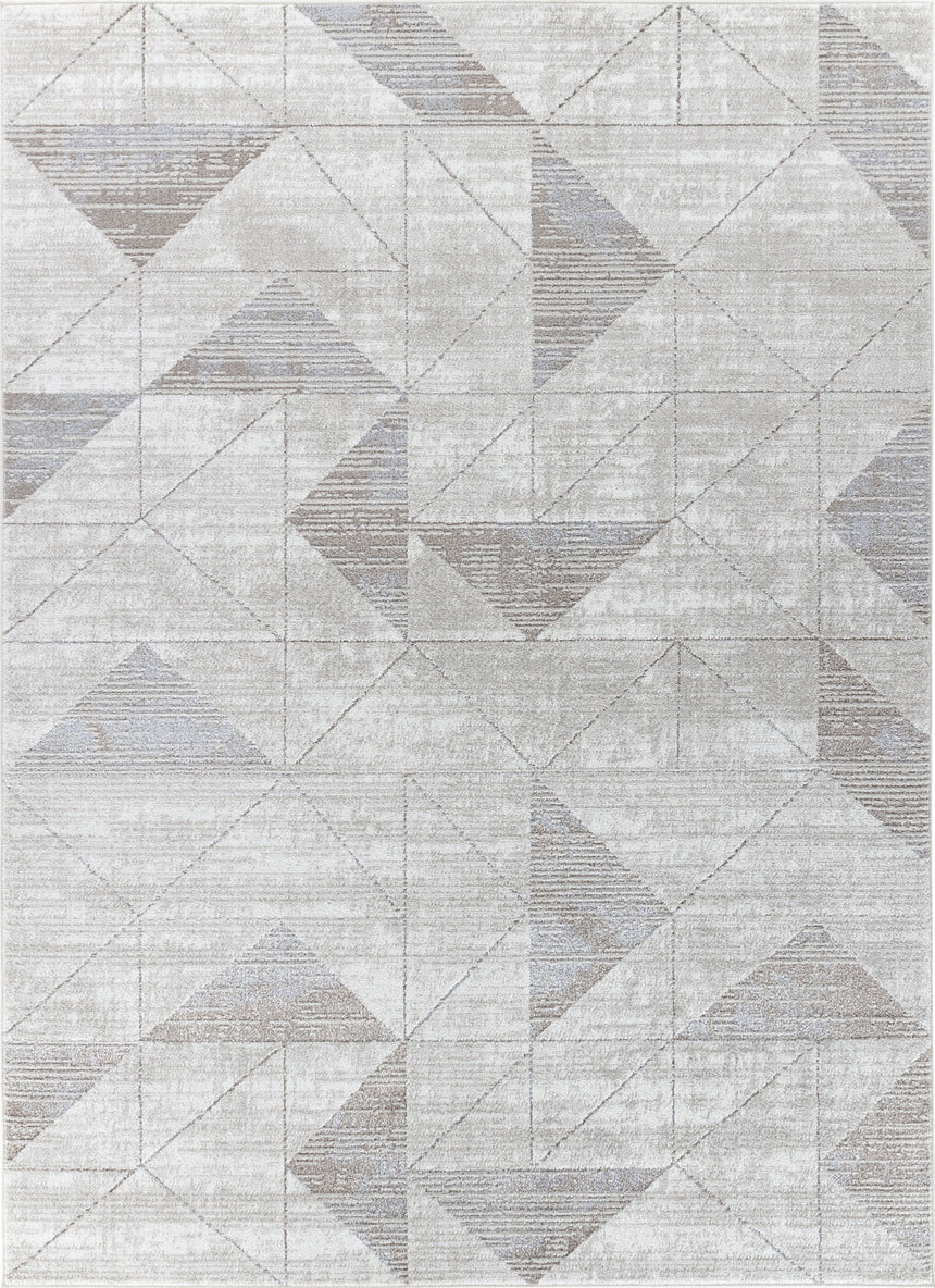 Haven Scandi Geometric White/Grey Rug