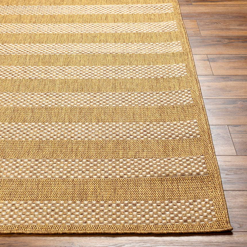 Bahati In- & Outdoor Jute-Look Brown/White Black Striped Rug