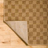 Jerrie In- & Outdoor Jute-Look Medium Brown Checkered Rug