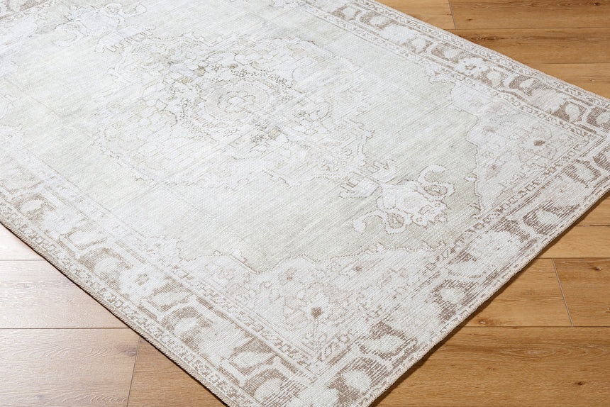 Rainier Our Pnw Home x Livabliss Machine Washable Oriental Boho Cream/Light Brown Rug