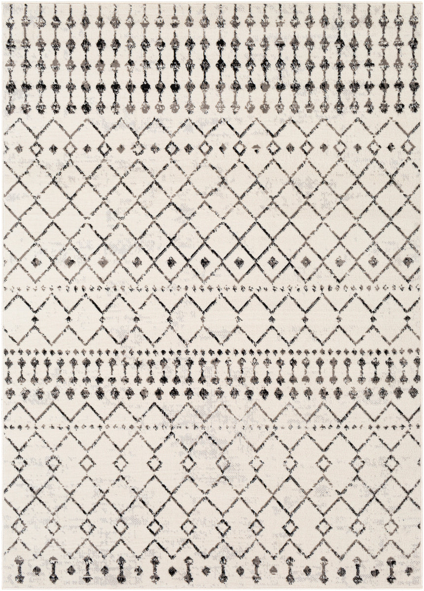 Leonor Berber Geometric Light Grey Rug