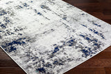 Josefa Abstract Modern Marble Dark Blue Rug