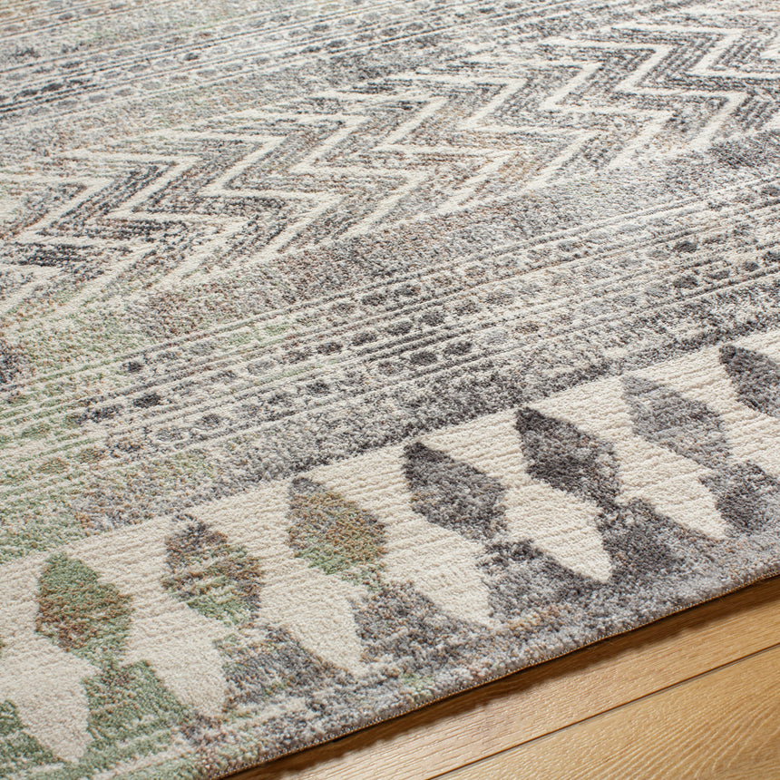 Louna Scandi Geometric Dark Grey Rug