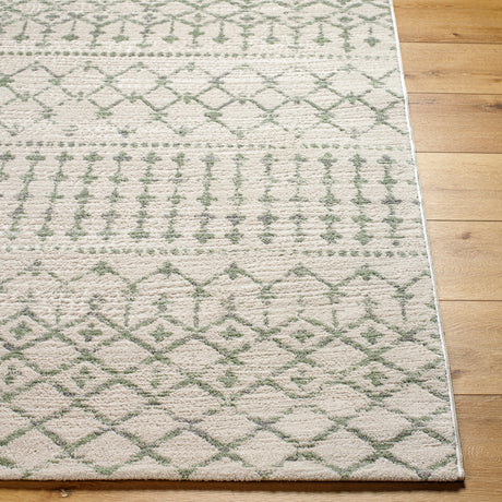 Taryn Berber Geometric High Pile Sage Rug - Image 4