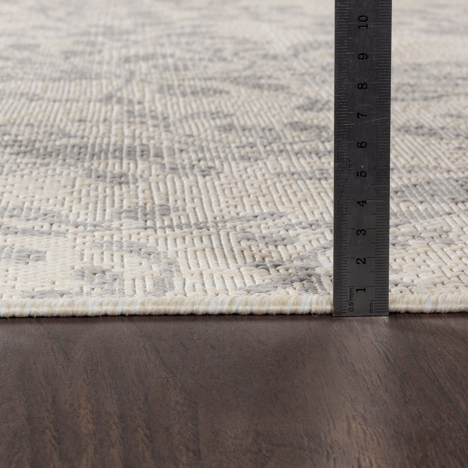 MOLLY Indoor & Outdoor Cottage Light Grey/Beige Area Rug Pile