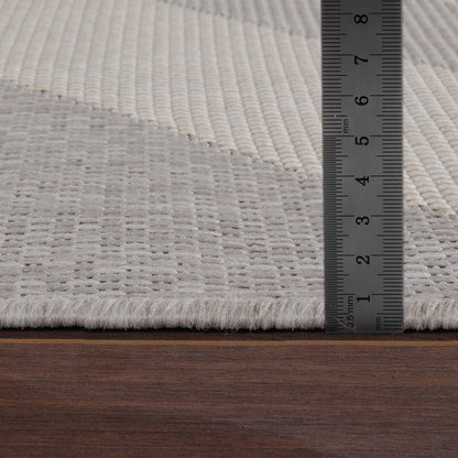 ABBY Indoor & Outdoor Modern Light Grey/Ivory Area Rug Pile