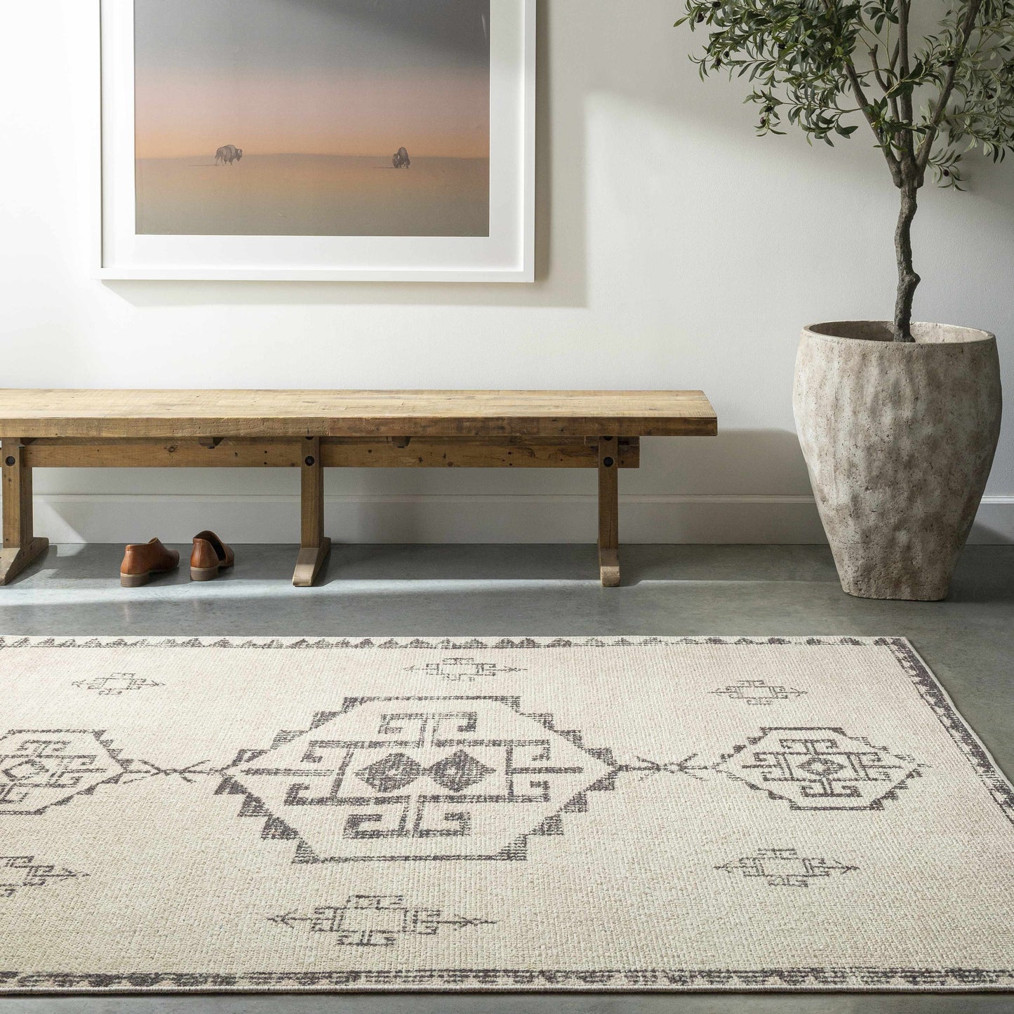 SUMAN Becki Owens x Livabliss Global Berber Ivory/Black Area Rug