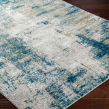 Maylene Abstract Modern Marble Dark Teal Rug