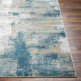 Maylene Abstract Modern Marble Dark Teal Rug