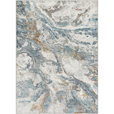Tenita Abstract Modern Marble Sky Blue Rug