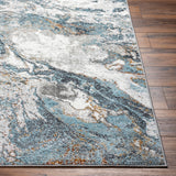 Tenita Abstract Modern Marble Sky Blue Rug
