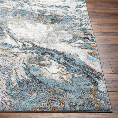 Tenita Abstract Modern Marble Sky Blue Rug - Image 5