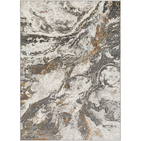 Tenita Abstract Modern Marble Dark Brown/Charcoal Rug - Image 1