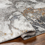 Tenita Abstract Modern Marble Dark Brown/Charcoal Rug