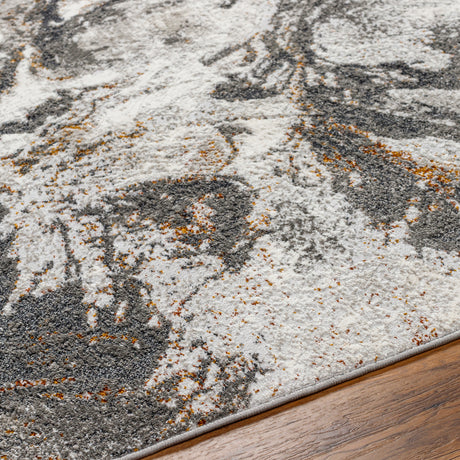 Tenita Abstract Modern Marble Dark Brown/Charcoal Rug - Image 3