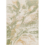Octavia Abstract Modern Marble Moss Green Rug