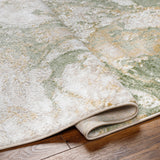 Octavia Abstract Modern Marble Moss Green Rug