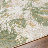 Octavia Abstract Modern Marble Moss Green Rug