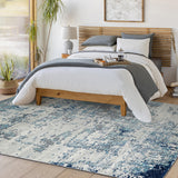 Sarah Abstract Modern Marble Navy/Aqua Rug