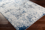 Sarah Abstract Modern Marble Dark Blue Rug