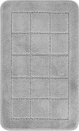 Noelle 2-Piece Machine Washable Non-Slip Grey Bathroom Rug Set