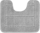 Noelle 2-Piece Machine Washable Non-Slip Grey Bathroom Rug Set