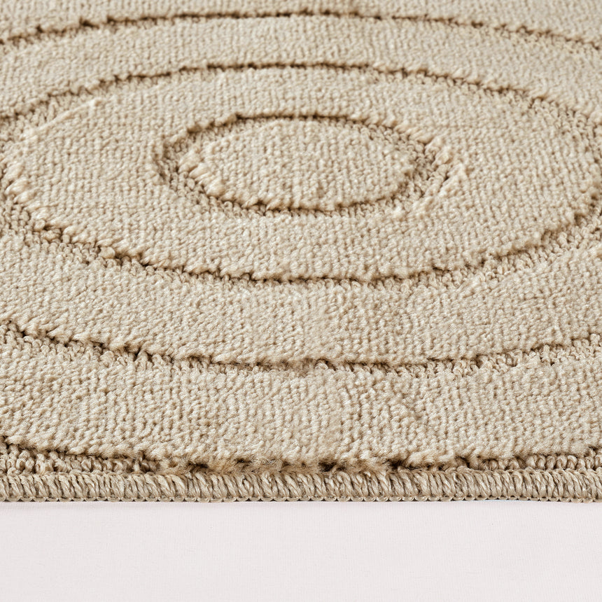 April 2-Piece Machine Washable Non-Slip Light Beige Bathroom Rug Set