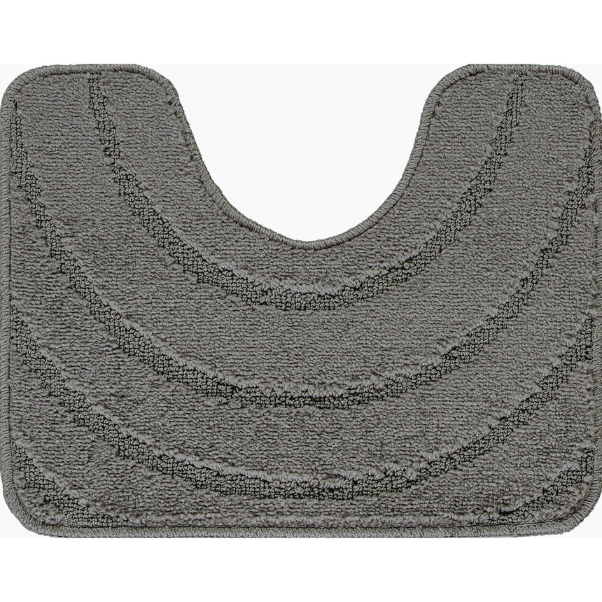 April 2-Piece Machine Washable Non-Slip Dark Grey Bathroom Rug Set