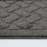 Nilah 2-Piece Machine Washable Non-Slip Dark Grey Bathroom Rug Set