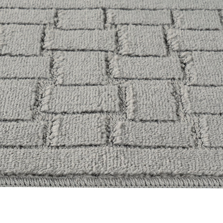 Tegan 2-Piece Machine Washable Non-Slip Light Grey Bathroom Rug Set - Image 3