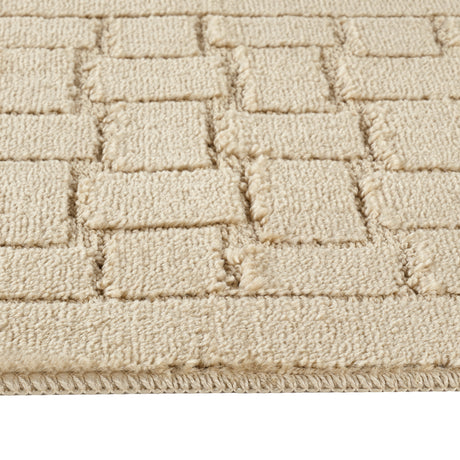 Tegan 2-Piece Machine Washable Non-Slip Light Beige Bathroom Rug Set - Image 3