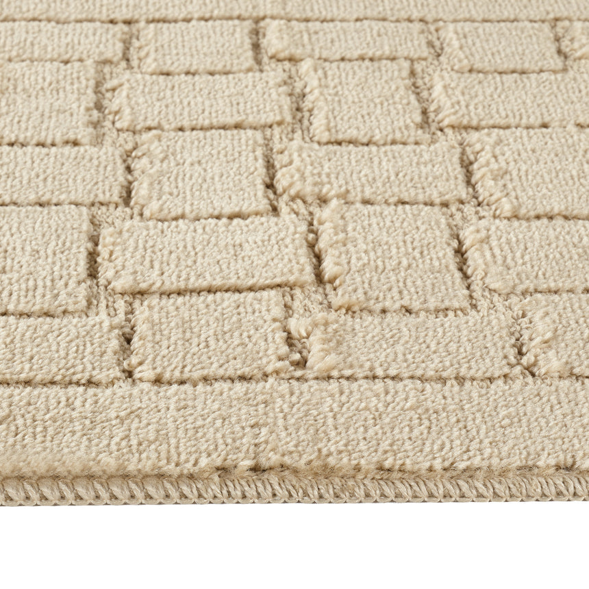 Tegan 2-Piece Machine Washable Non-Slip Light Beige Bathroom Rug Set