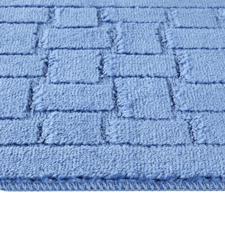 Tegan 2-Piece Machine Washable Non-Slip Blue Bathroom Rug Set - Image 3