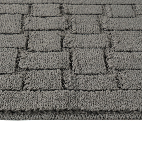 Tegan 2-Piece Machine Washable Non-Slip Dark Grey Bathroom Rug Set - Image 3