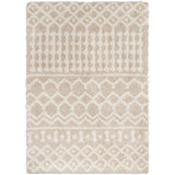 Nour Shaggy Geometric Plush Pile Cream Beige Rug