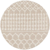 Nour Shaggy Geometric Plush Pile Cream Beige Rug