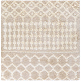 Nour Shaggy Geometric Plush Pile Cream Beige Rug