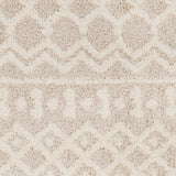 Nour Shaggy Geometric Plush Pile Cream Beige Rug