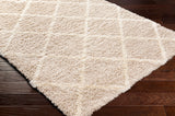 Jane Shaggy Cottage Plush Pile Beige Rug