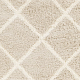 Jane Shaggy Cottage Plush Pile Beige Rug