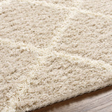 Jane Shaggy Cottage Plush Pile Beige Rug