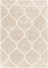 Judy Shaggy Cottage Plush Pile Beige Rug