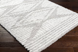Nuria Shaggy Modern Plush Pile Light Grey Rug