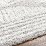 Nuria Shaggy Modern Plush Pile Light Grey Rug