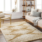 Nuria Shaggy Modern Plush Pile Camel Rug