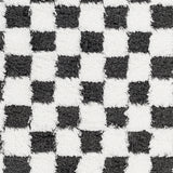 Willa Shaggy Modern Plush Pile Black Checkered Rug - Image 7