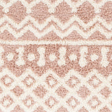 Nour Shaggy Geometric Plush Pile Peach Rug